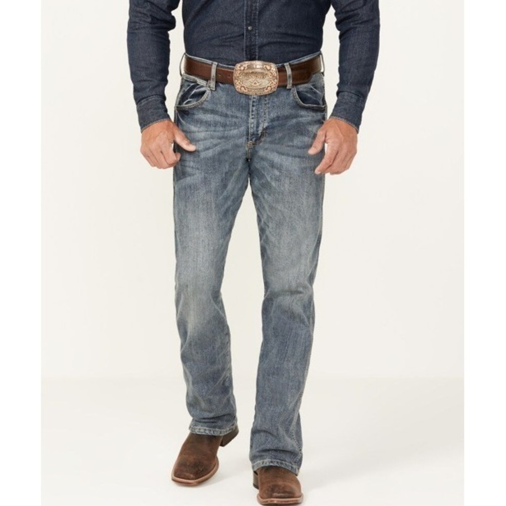 Wrangler Retro Slim Bootcut Jeans Mens 29x31 Light Wash Stretch Western Cowboy